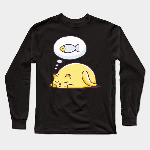 Dreaming Cat - Cat Lover Cats Long Sleeve T-Shirt by fromherotozero